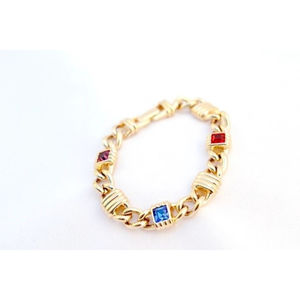 SWAROVSKI S.A.L Signed Gold Tone Crystal Link Bracelet